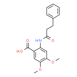 ChemSpider 2D Image | 4,5-Dimethoxy-2-[(3-phenylpropanoyl)amino]benzoic acid | C18H19NO5