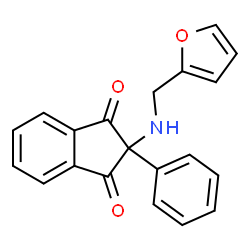 ChemSpider 2D Image | Indan-1,3-dione, 2-[(furan-2-ylmethyl)amino]-2-phenyl- | C20H15NO3