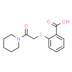 ChemSpider 2D Image | 2-{[2-Oxo-2-(1-piperidinyl)ethyl]sulfanyl}benzoic acid | C14H17NO3S