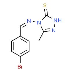 ChemSpider 2D Image | 4-[(Z)-(4-Bromobenzylidene)amino]-5-methyl-2,4-dihydro-3H-1,2,4-triazole-3-thione | C10H9BrN4S