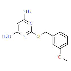 ChemSpider 2D Image | 2-[(3-Methoxybenzyl)sulfanyl]-4,6-pyrimidinediamine | C12H14N4OS