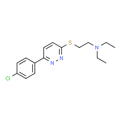 ChemSpider 2D Image | 2-{[6-(4-Chlorophenyl)-3-pyridazinyl]sulfanyl}-N,N-diethylethanamine | C16H20ClN3S