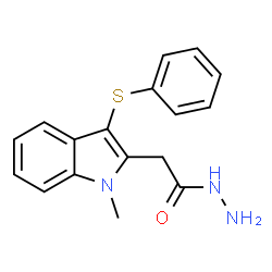 ChemSpider 2D Image | 2-[1-Methyl-3-(phenylsulfanyl)-1H-indol-2-yl]acetohydrazide | C17H17N3OS