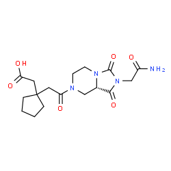 ChemSpider 2D Image | (1-{2-[(8aS)-2-(2-Amino-2-oxoethyl)-1,3-dioxohexahydroimidazo[1,5-a]pyrazin-7(1H)-yl]-2-oxoethyl}cyclopentyl)acetic acid | C17H24N4O6