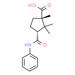 ChemSpider 2D Image | (1S,3R)-1,2,2-Trimethyl-3-(phenylcarbamoyl)cyclopentanecarboxylic acid | C16H21NO3