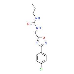 ChemSpider 2D Image | 1-{[3-(4-Chlorophenyl)-1,2,4-oxadiazol-5-yl]methyl}-3-propylurea | C13H15ClN4O2