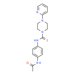 ChemSpider 2D Image | N-[4-({[4-(Pyridin-2-yl)piperazin-1-yl]carbothioyl}amino)phenyl]acetamide | C18H21N5OS