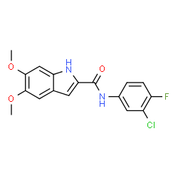 ChemSpider 2D Image | N-(3-Chloro-4-fluorophenyl)-5,6-dimethoxy-1H-indole-2-carboxamide | C17H14ClFN2O3