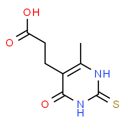 ChemSpider 2D Image | 3-(2-mercapto-4-methyl-6-oxo-1,6-dihydropyrimidin-5-yl)propanoic acid | C8H10N2O3S