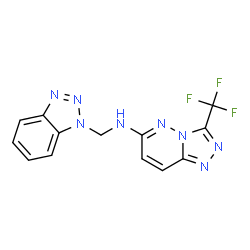 ChemSpider 2D Image | N-(1H-Benzotriazol-1-ylmethyl)-3-(trifluoromethyl)[1,2,4]triazolo[4,3-b]pyridazin-6-amine | C13H9F3N8
