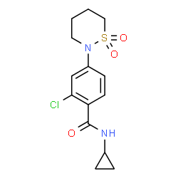 ChemSpider 2D Image | 2-Chloro-N-cyclopropyl-4-(1,1-dioxido-1,2-thiazinan-2-yl)benzamide | C14H17ClN2O3S