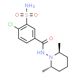 ChemSpider 2D Image | 4-Chloro-N-[(2S,6S)-2,6-dimethyl-1-piperidinyl]-3-sulfamoylbenzamide | C14H20ClN3O3S