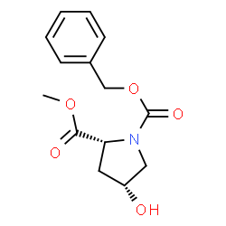 ChemSpider 2D Image | 1-Benzyl 2-methyl (2R,4R)-4-hydroxy-1,2-pyrrolidinedicarboxylate | C14H17NO5
