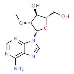 ChemSpider 2D Image | 9-(2-O-Methyl-beta-L-arabinofuranosyl)-9H-purin-6-amine | C11H15N5O4