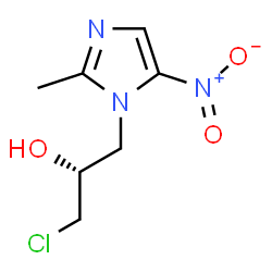 ChemSpider 2D Image | (2R)-1-Chloro-3-(2-methyl-5-nitro-1H-imidazol-1-yl)-2-propanol | C7H10ClN3O3