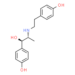 ChemSpider 2D Image | 4-[(1R,2R)-1-Hydroxy-2-{[2-(4-hydroxyphenyl)ethyl]amino}propyl]phenol | C17H21NO3