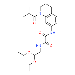 ChemSpider 2D Image | N-(2,2-Diethoxyethyl)-N'-(1-isobutyryl-1,2,3,4-tetrahydro-7-quinolinyl)ethanediamide | C21H31N3O5