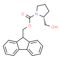 ChemSpider 2D Image | 9H-Fluoren-9-ylmethyl (2R)-2-(hydroxymethyl)-1-pyrrolidinecarboxylate | C20H21NO3