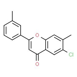 ChemSpider 2D Image | 6-Chloro-7-methyl-2-(3-methylphenyl)-4H-chromen-4-one | C17H13ClO2