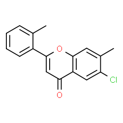 ChemSpider 2D Image | 6-Chloro-7-methyl-2-(2-methylphenyl)-4H-chromen-4-one | C17H13ClO2