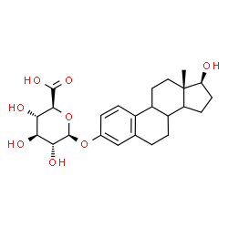 ChemSpider 2D Image | (8xi,9xi,14xi,17beta)-17-Hydroxyestra-1,3,5(10)-trien-3-yl beta-D-glucopyranosiduronic acid | C24H32O8