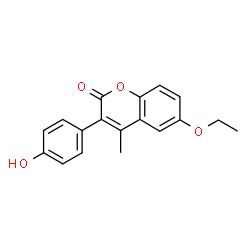 ChemSpider 2D Image | 6-Ethoxy-3(4'-hydroxyphenyl)-4-methylcoumarin | C18H16O4