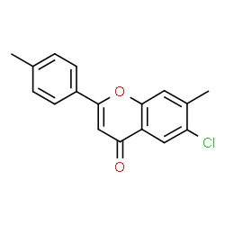 ChemSpider 2D Image | 6-Chloro-7-methyl-2-(4-methylphenyl)-4H-chromen-4-one | C17H13ClO2