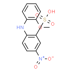ChemSpider 2D Image | 2-[(2-Methoxyphenyl)amino]-5-nitrobenzenesulfonic acid | C13H12N2O6S