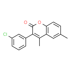 ChemSpider 2D Image | 3-(3-Chlorophenyl)-4,6-dimethyl-2H-chromen-2-one | C17H13ClO2