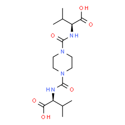 ChemSpider 2D Image | (2S,2'S)-2,2'-[1,4-Piperazinediylbis(carbonylimino)]bis(3-methylbutanoic acid) | C16H28N4O6