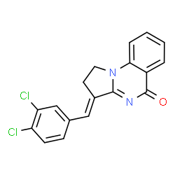 ChemSpider 2D Image | (3E)-3-(3,4-Dichlorobenzylidene)-2,3-dihydropyrrolo[1,2-a]quinazolin-5(1H)-one | C18H12Cl2N2O