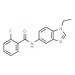ChemSpider 2D Image | N-(1-Ethyl-1H-benzimidazol-5-yl)-2-fluorobenzamide | C16H14FN3O