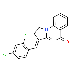 ChemSpider 2D Image | (3E)-3-(2,4-Dichlorobenzylidene)-2,3-dihydropyrrolo[1,2-a]quinazolin-5(1H)-one | C18H12Cl2N2O