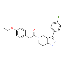 ChemSpider 2D Image | 2-(4-Ethoxyphenyl)-1-[3-(4-fluorophenyl)-1,4,6,7-tetrahydro-5H-pyrazolo[4,3-c]pyridin-5-yl]ethanone | C22H22FN3O2