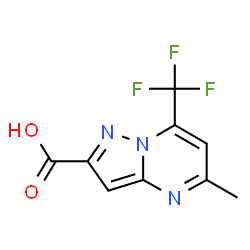 ChemSpider 2D Image | 5-METHYL-7-TRIFLUOROMETHYL-PYRAZOLO(1,5-A)PYRIMIDINE-2-CARBOXYLIC ACID | C9H6F3N3O2