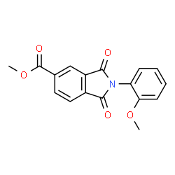 ChemSpider 2D Image | Methyl 2-(2-methoxyphenyl)-1,3-dioxo-5-isoindolinecarboxylate | C17H13NO5