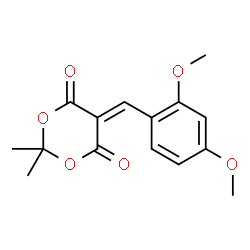 ChemSpider 2D Image | 5-(2,4-Dimethoxybenzylidene)-2,2-dimethyl-1,3-dioxane-4,6-dione | C15H16O6