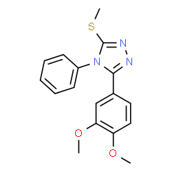 ChemSpider 2D Image | 3-(3,4-Dimethoxyphenyl)-5-(methylsulfanyl)-4-phenyl-4H-1,2,4-triazole | C17H17N3O2S