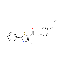 ChemSpider 2D Image | N-(4-butylphenyl)-4-methyl-2-(p-tolyl)-3H-thiazole-5-carboxamide | C22H25N2OS