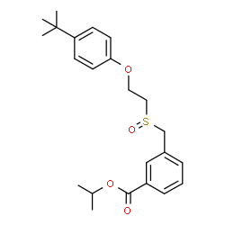ChemSpider 2D Image | Isopropyl 3-[({2-[4-(2-methyl-2-propanyl)phenoxy]ethyl}sulfinyl)methyl]benzoate | C23H30O4S