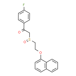 ChemSpider 2D Image | 1-(4-Fluorophenyl)-2-{[2-(1-naphthyloxy)ethyl]sulfinyl}ethanone | C20H17FO3S