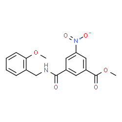 ChemSpider 2D Image | Methyl 3-[(2-methoxybenzyl)carbamoyl]-5-nitrobenzoate | C17H16N2O6