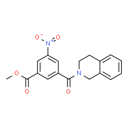 ChemSpider 2D Image | Methyl 3-(3,4-dihydro-2(1H)-isoquinolinylcarbonyl)-5-nitrobenzoate | C18H16N2O5