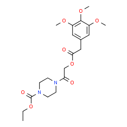 ChemSpider 2D Image | Ethyl 4-{[2-(3,4,5-trimethoxyphenyl)acetoxy]acetyl}-1-piperazinecarboxylate | C20H28N2O8