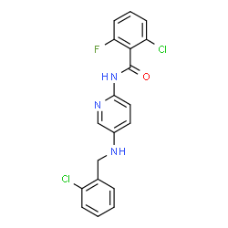 ChemSpider 2D Image | 2-Chloro-N-{5-[(2-chlorobenzyl)amino]-2-pyridinyl}-6-fluorobenzamide | C19H14Cl2FN3O