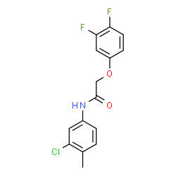 ChemSpider 2D Image | N-(3-Chloro-4-methylphenyl)-2-(3,4-difluorophenoxy)acetamide | C15H12ClF2NO2