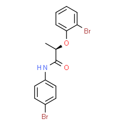 ChemSpider 2D Image | (2R)-2-(2-Bromophenoxy)-N-(4-bromophenyl)propanamide | C15H13Br2NO2