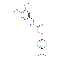 ChemSpider 2D Image | N-(3,4-Dimethoxybenzyl)-2-(4-isopropylphenoxy)acetamide | C20H25NO4