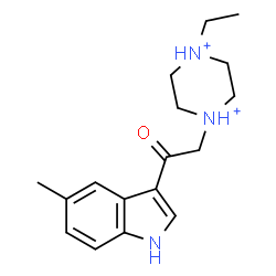 ChemSpider 2D Image | 1-Ethyl-4-[2-(5-methyl-1H-indol-3-yl)-2-oxoethyl]piperazinediium | C17H25N3O