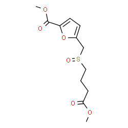 ChemSpider 2D Image | Methyl 5-{[(4-methoxy-4-oxobutyl)sulfinyl]methyl}-2-furoate | C12H16O6S
